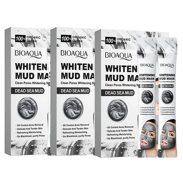 BIOAQUA Vitamin C Mud Masks (30pcs) – Cucumber, Moisturizing, Anti-Aging & Brightening