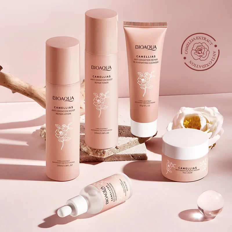 Camelia Skin Care Anti-aging Face Cream Serum Set Moisturizing Repair Set Nourishing Essence Toner Lotion Women's Skin Care