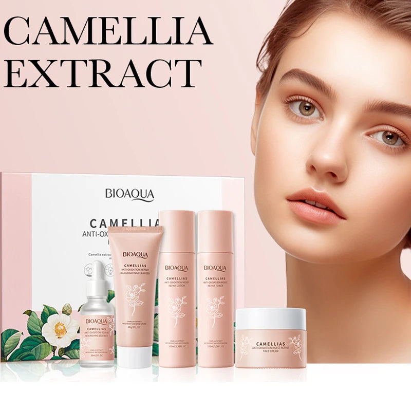 Camelia Skin Care Anti-aging Face Cream Serum Set Moisturizing Repair Set Nourishing Essence Toner Lotion Women's Skin Care