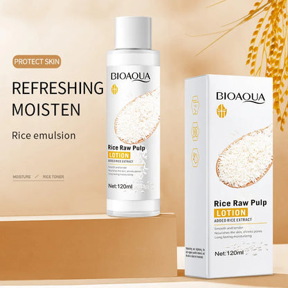 BIOAQUA Rice Raw Pulp Skin Care Set (6pcs) – Firming, Moisturizing & Complete Korean Face Care