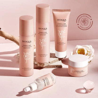 Camelia Skin Care Anti-aging Face Cream Serum Set Moisturizing Repair Set Nourishing Essence Toner Lotion Women's Skin Care
