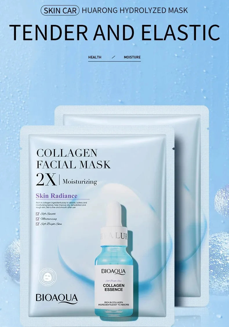 BIOAQUA Centella & Collagen Face Masks (20pcs) – Hydrating, Refreshing & Skin Care