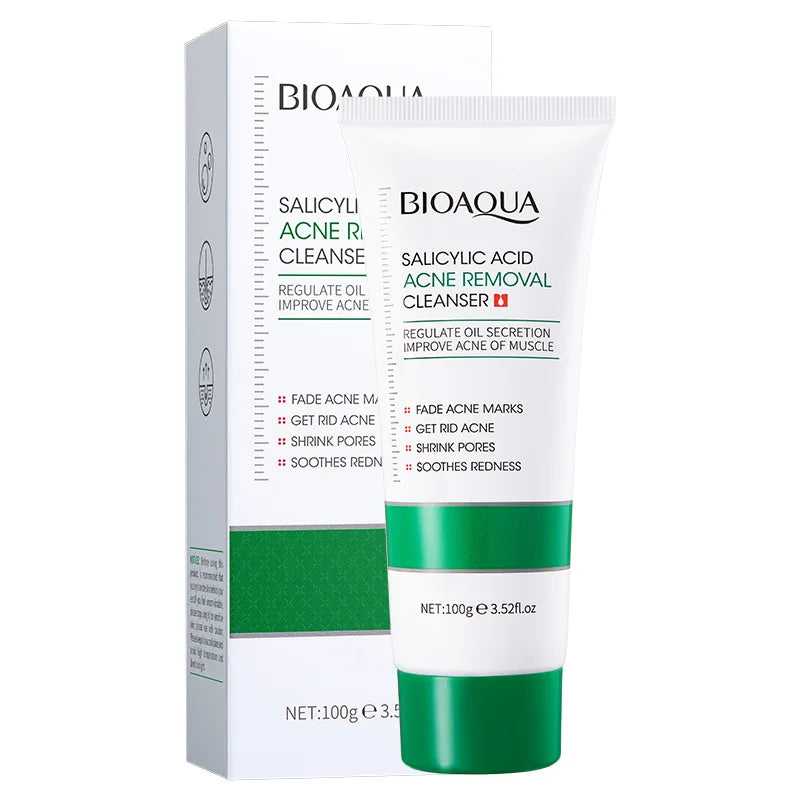 BIOAQUA Salicylic Acid Facial Cleanser – Acne Treatment, Oil Control & Hydrating Face Wash