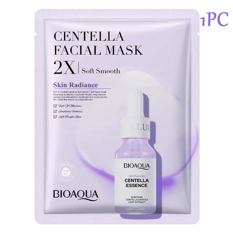 BIOAQUA Centella & Collagen Face Masks (20pcs) – Hydrating, Refreshing & Skin Care