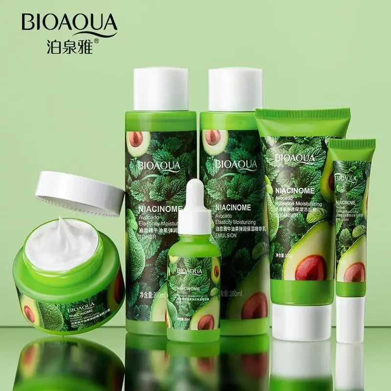 Avocado Skin Care Set (6pcs) – Elasticity, Hydration, Pore Refining & Dark Circle Brightening