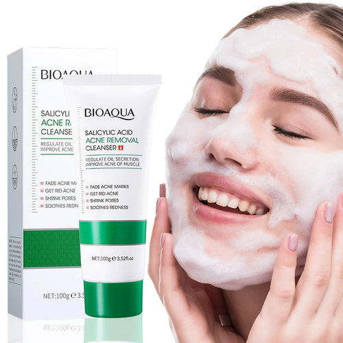 BIOAQUA Salicylic Acid Facial Cleanser – Acne Treatment, Oil Control & Hydrating Face Wash