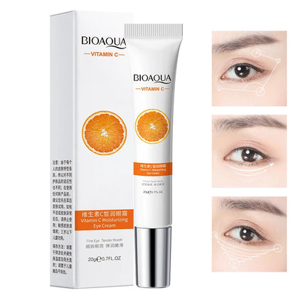 BIOAQUA Vitamin C Eye Cream (10pcs) – Anti-Dark Circles, Hydrating & Firming