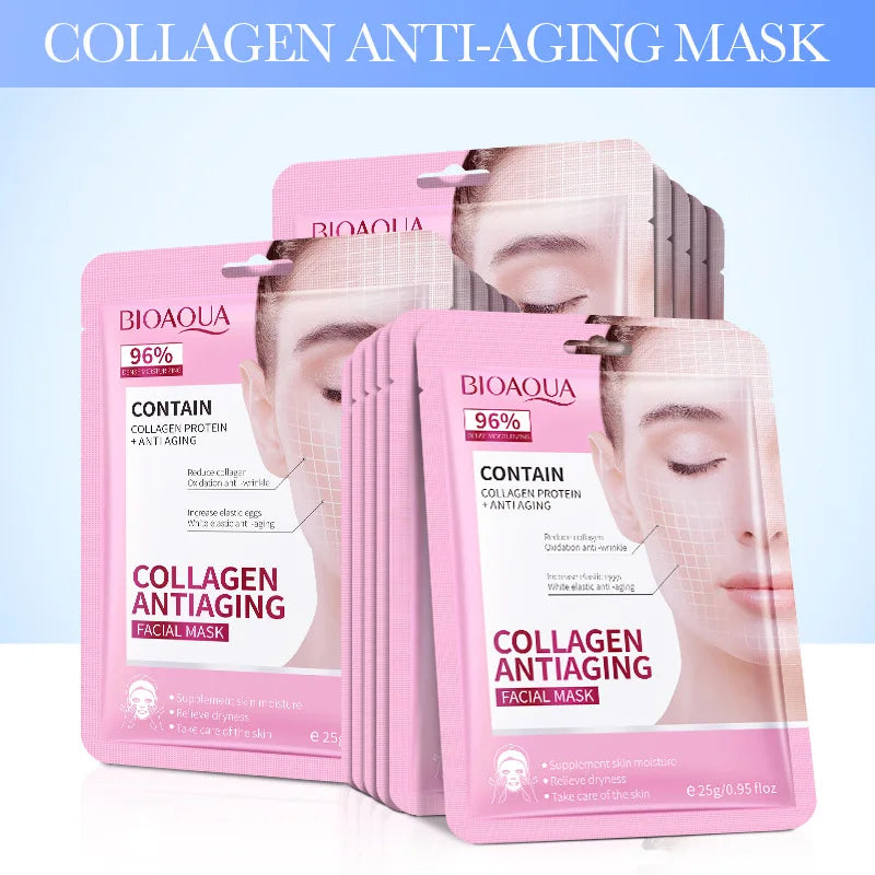 BIOAQUA Retinol Collagen Facial Masks (15pcs) – Firming, Hydrating & Brightening Care