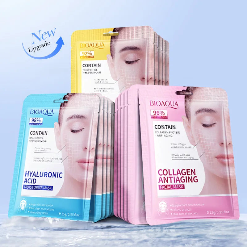 BIOAQUA Retinol Collagen Facial Masks (15pcs) – Firming, Hydrating & Brightening Care