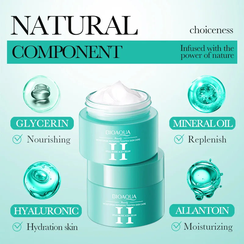 BIOAQUA Hyaluronic Acid & Vitamin C Face Cream – Hydrating, Soothing & Firming Skincare