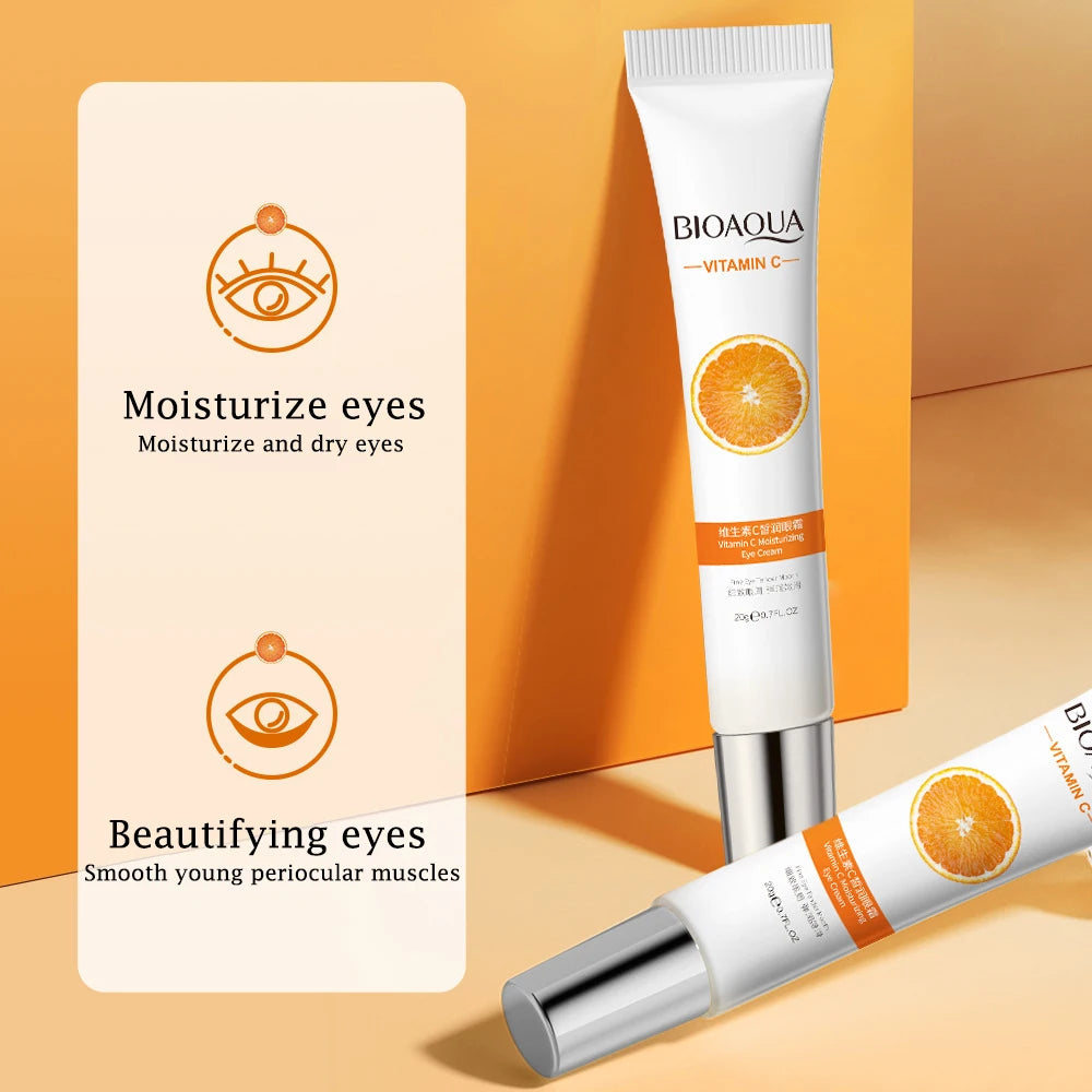 BIOAQUA Vitamin C Eye Cream (10pcs) – Anti-Dark Circles, Hydrating & Firming